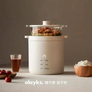 Olayks Rice Cooker 1.2L Smart Rice Cooker Small Rice Cooker OLK-05-02 Electric Cooker stew pot 1-2 People Food Household Electric Cooking Pot Multifunctional Single Dormitory hot pot soup pot gift Multifunction cooking pot