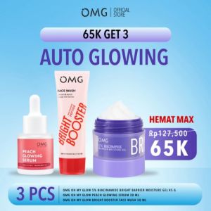 Lapak Gadis OMG OH MY GLOW 3in1 Cerah Glowing & Anti Jerawat Kit - Mencerahkan Wajah - Mengurangi Jerawat - Memperbaiki Skin Barrier - Ringan & Mudah Menyerap