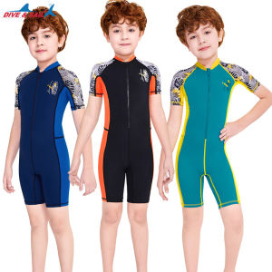 DIVE SAIL Kids Swimsuit Boys Sunblock One-piece Wetsuit Long Sleeved Big Kids Quick-drying Jellyfish Suit