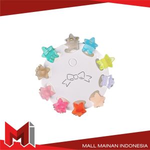 MallMainan-C1117 Set Jepit Rambut Mini Anak Isi 10Pcs Motif Bunga Jepitan Kupu Wanita Aksesoris