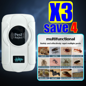 🔥No rats for 100 years！rat repellent ultrasonic 2025 High-tech sonic mouse repellent pest repeller halau tikus Intelligent Ultrasonic Mouse Repeller 360°full 100% ultrasonic killing Ultrasonic mouse repellent No noise safe and no radiation老鼠驱赶器