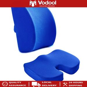 Comfortable Memory Foam Car Seat Pad with Non-Slip Bottom for Office Car and Travel Use in Dark Blue