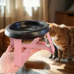 [Chandrae] New cột sống bảo vệ Vật nuôi Bát Chân cao cổ bảo vệ mèo bát với đứng thức ăn vật nuôi Bát vật nuôi nguồn cung cấp