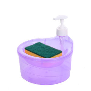 Soap Dispenser and Scrubber Holder with Sponge Soap Liquid Adder Kitchen Detergent Press Box Home Bathroom Washing Accessories