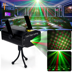 【Ready Stock】Vimite Outdoor USB Mini Laser Light Music DJ Disco Stage Voice Control Colorful RGB Party LED Projector Lamp with Remote Control for Room Birthday Atmosphere Christmas Wedding KTV Bar Decorative Light