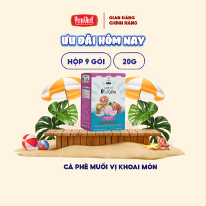 Cà phê muối SaltCoffee vị khoai môn cà phê hòa tan 5 in 1 dạng gói tiện lợi (Hộp 9 gói x 20g) - Yến Việt