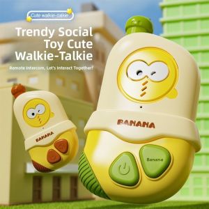 SI958 2Pcs Car Styling Kids Walkie Talkie Toys Cartoon Banana Portable Wireless Walkie-Talkies Durable Transceiver Long-distance Radio Phone Boy/Girl