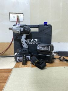Máy Siết bulong HITACHI 199V đầu bạc cao cấp - 3 Chức năng - Động cơ không chổi than - Chân pin phổ thông MKT - Có Auto Stop