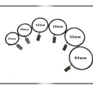 Set 10 móc tròn kẹp treo tranh treo rèm treo vải(35-6.3cm) kèm kẹp treo rèm cửa bằng thép không gỉ-HAUSE