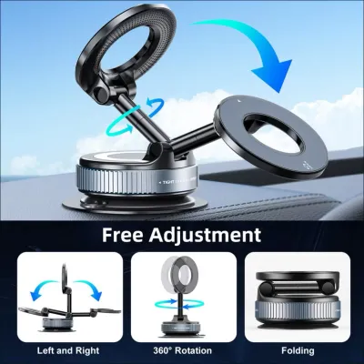 Giá đỡ điện thoại ô tô hút chân không từ tính xoay 360 độ
