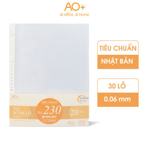 Bìa Lỗ (Túi Sơ Mi Lỗ) A4 AO+ Dày 0.06 mm 30 lỗ (Xấp 20/50 Cái) PA230