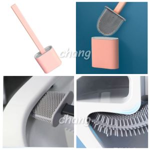 แปรงขัด "หัวซิลิโคน" แปรงขัดห้องน้ำ พร้อมที่เก็บตั้งพื้นหรือติดผนังได้แถมที่ติด CH0535