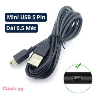 Cáp Mini USB Dây Sạc Pin Máy Ảnh Data Dữ Liệu GPS Loa Bluetooth Máy Chơi Game Máy Nghe Nhạc MP3