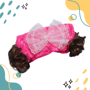 พร้อมส่ง คาดผมเด็กมีปอยผม  ผ้าคาดปอยผม ลายฉลุประดับโบว์ใหญ่ด้านบน ผ้าโพกศีรษะ