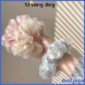 XYJ Flash Sale Home Hai Lớp Lụa Organza Scrunchies Ngọt Ngào Hoa Tóc Ban Nhạc Cho Cô Gái Tóc Đuôi Ngựa Chủ Cao Su Ban Nhạc Tóc Quan Hệ Tóc Phụ Kiện Tóc