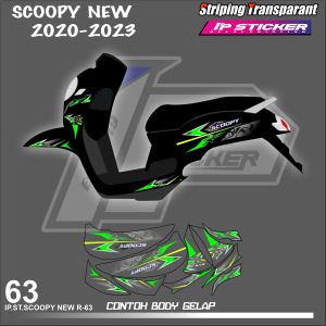 SCOOPY NEW 2020 - 2023 (COD) STIKER STRIPING MOTOR HONDA SCOOPY NEW 2020 - 2023- STIKER LIST SIMPLE DESAIN RACING HOLOGRAM DAN TRANSPARAN BISA COD IP.KODE-63