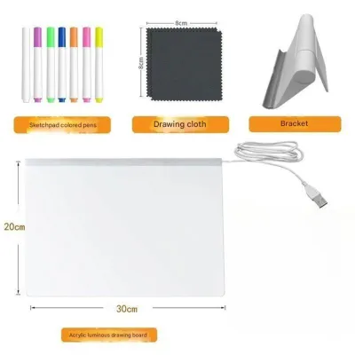 Creative Childrens Gift LED Luminous Drawing Board Erasable Graffiti Acrylic Board