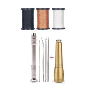 MOONGLADE 9 pcs/set Nylon Thread Leather Sewing Kit DIY Craft Straight Hook Punch Stitching s Multi Functional 50 m Shoe Repair Line Hand Quilting s Shoes Punching