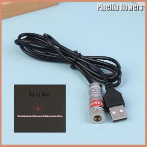 【Pinellia flowers】 12mm 5mw Adjustable Focus Red Diode Industrial Laser Module Positioning Copper Head With USB Line 650nm Dot Line Cross