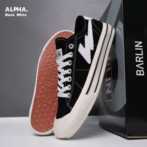 BARLIN - Sepatu Sneakers Pria Wanita Low - Alpha Black White
