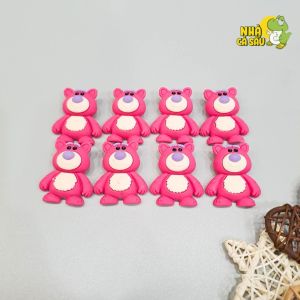 Jiibitz charm sticker đá hình gấu dâu hồng gấu lotso gắn trang trí dép sục - Nhà Cá Sấu Đà Nẵng