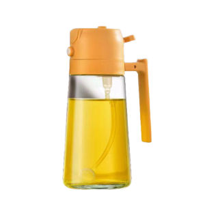 Glass Oil Bottle Heat Resistant Oil Dispenser Spray and Pour All-in-One Design Kitchen Essential