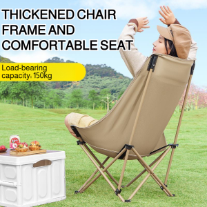 Outdoor Folding Chair Wide Comfortable High Back Recliner Foldable Portable Camping Beach Chair