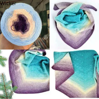 Korea Japan Trendy 300 G Mercerized Cotton Hand Knitting Yarn Soft Ventilate Moisture-absorbent Multi-color Cake Yarn for Hand Crocheting Shawl Scarf