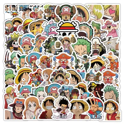 100ชิ้นใหม่ Luffy Roronoa Zoro สำหรับจักรยานหนึ่งชิ้นสติ๊กเกอร์กราฟฟิตีทำรายงานด้วยมือกล่องดินสอรูปลอก Lanlanlanlandtickersworld