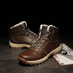 Import Touring Mendaki Non Slip Sepatu Pria Musim Dingin Winter Snow Boots Tinggi Hiking Gunung Bulu Cowok Dewasa Kerja Kantor 259