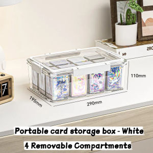SG Gadget® Large Capacity PU Leather Trading Card Storage Box Magnetic Organiser /Cards Holder with Dividers for Pokemon Graded Card Case