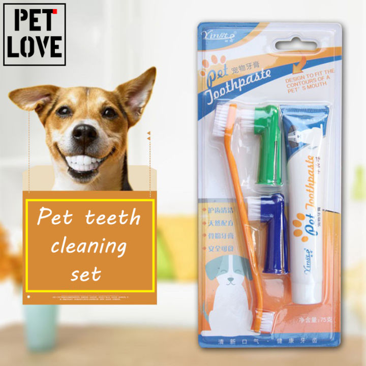 Dog Toothpaste Dog Toothbrush Pet Supplies Dog Cat Toothpaste Set Mouth ...