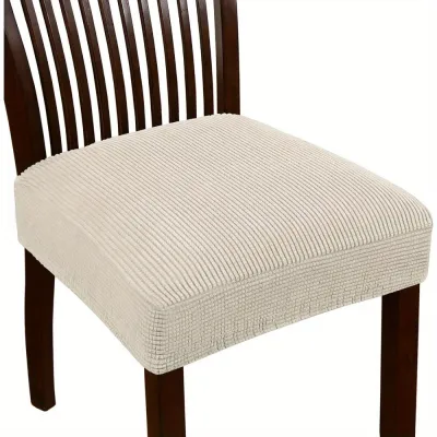 GOUPO Stretchy Jacquard Chair Covers Soft Solid Color Chair Seat Covers Minimalist Removable Anti-Slip Chair Slipcovers Living Room
