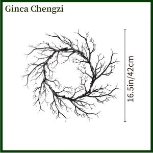 Ginca Stained Cat Halloween Night Garland Festival Imitation Withered Vine Tree Garland Black Popcorn Garland Candle