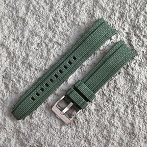 New Design Curved End Rubber Watch Band Belt 20mm 21mm 22mm FKM Watch Strap Sport Men Wristband for Rolex Seiko