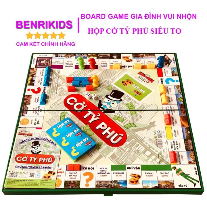 Cờ Tỷ Phú Loại Lớn Sato Kèm 2 Viên Xí Ngầu Bộ Cờ Tỉ Phú Việt Nam ...