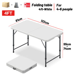 Plastic Folding Table Heavy Duty | Portable HDPE Banquet Table for Party Event Outdoor & Business