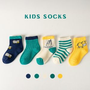 5 Pairs Baby Cute Socks Set Soft Cotton Socks for Newborn Baby Boys Girls 0-6years Old MY379