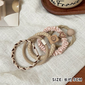 Set 5 dây buộc tóc đuôi ngựa co giãn thiết kế đơn giản cho nữ CB17