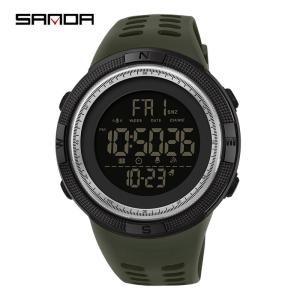 SANDA Brand Men Sports Watches Fashion Chronos Countdown Mens Waterproof LED Digital Watch Man Military Clock
