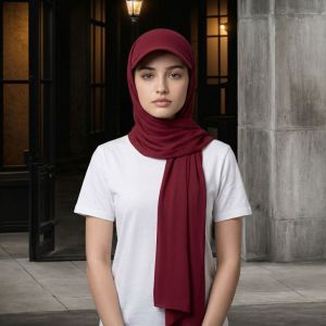 LITUILI Simple Brim Bandana Cap Solid Color Breathable Scarf Hat Stylish Adjustable Hijab Shawl Hat Outdoor