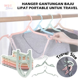 MYX Store Hanger Lipat Gantungan Baju / Cantelan Jemuran Pakaian Baju Syal Hijab / Foldable Hangers Travel Portable Serbaguna Travelling