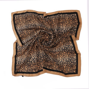 Jifang 105x105cm Fashion Leopard Square Scarf Bandana Oversized Large Pashmina Head Wraps Muslim Hijabs Bawal PW27