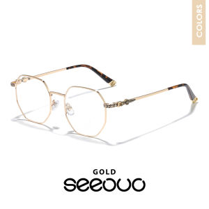 Seeouo Frame Kacamata Plano Lens Style Geometric Fashionable Stylish Frame Pria Wanita Bisa MInus Antiradiasi Blueray Photocromic 08036
