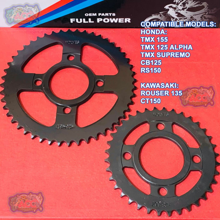 Tmx 125 shop sprocket size