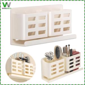 Aluminum Toothbrush Holder Waterproof Multifunctional Bathroom Shelves Large Capacity Washbasin Storage Tube Comb Brush Hair Dryer Organizer