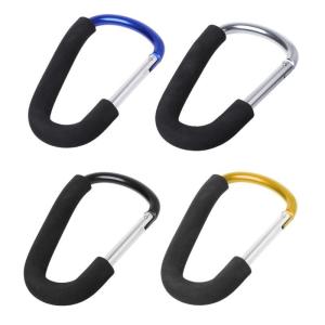 Baby Carriage Hanger Stroller Handle Big Sponge Carabiner Shopping Bag Clip Hook