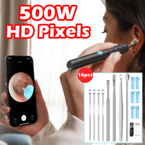 elli Smart Visual Ear Cleaner with Camera 1080P 500W HD Endoscope WiFi Ear Pick Stick for Baby Ear Wax Removal Tool with 6 LED Lights