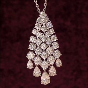ZOCA 925 Sterling Silver Tassel Pendant Necklace High Carbon Diamonds Gemstone Fine Jewelry for Anniversary Gifts