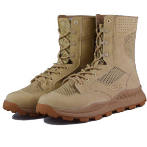 Mens  Tan Desert Combat BootsTactical Military  BootsLace up Outdoor Mens Boots Lightweight Ankle Work Summer  Spring Boots (BlackTan)